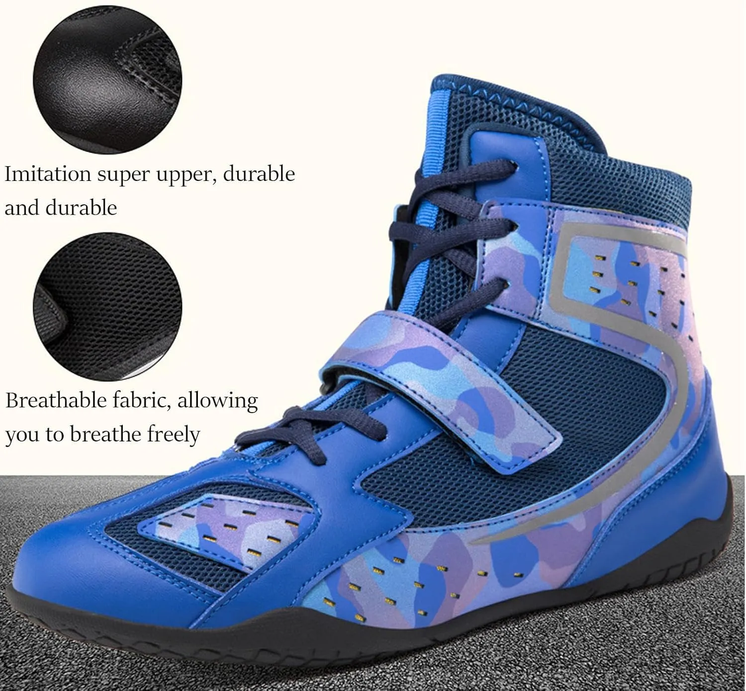 Men's Women's Boxing Boots, Mens Kids Adults Wrestling Shoes, Unisex Junior Boxers Trainers Fight Shoes Breathable Athletic Fitness Shoes