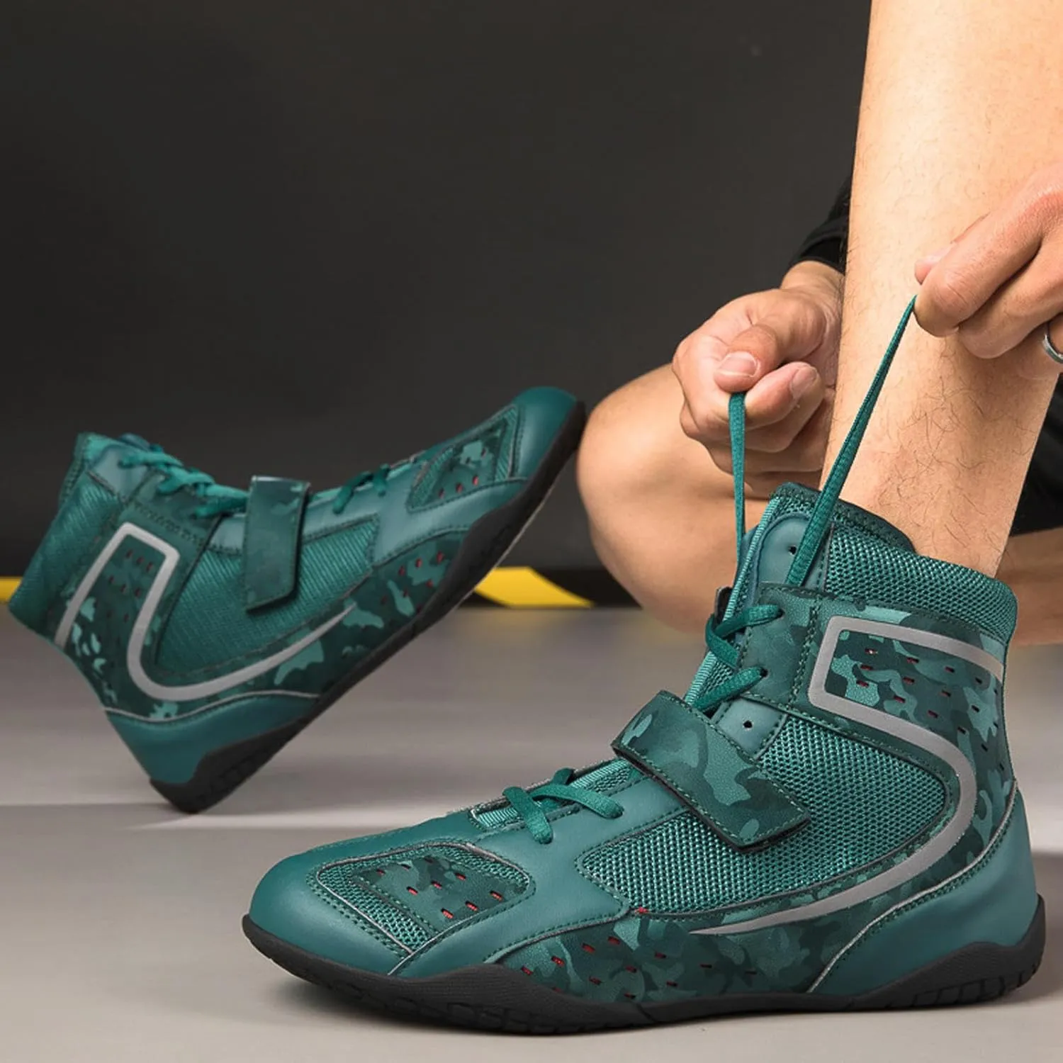 Men's Women's Boxing Boots, Mens Kids Adults Wrestling Shoes, Unisex Junior Boxers Trainers Fight Shoes Breathable Athletic Fitness Shoes