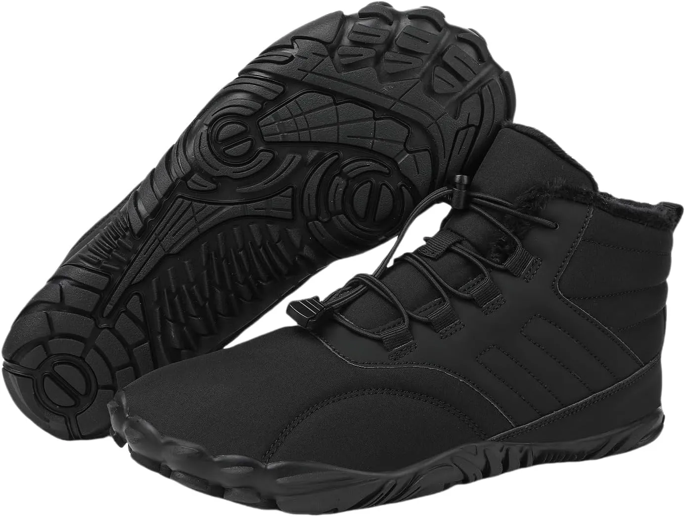 Mens Womens Snow Boots Barefoot Shoes Waterproof Wide Toe Box Shoes Winter Cotton Boots Sneakers, Casual Warmth Quilted Outdoor Shoes
