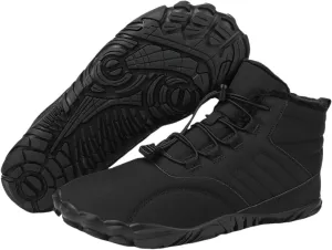 Mens Womens Snow Boots Barefoot Shoes Waterproof Wide Toe Box Shoes Winter Cotton Boots Sneakers, Casual Warmth Quilted Outdoor Shoes