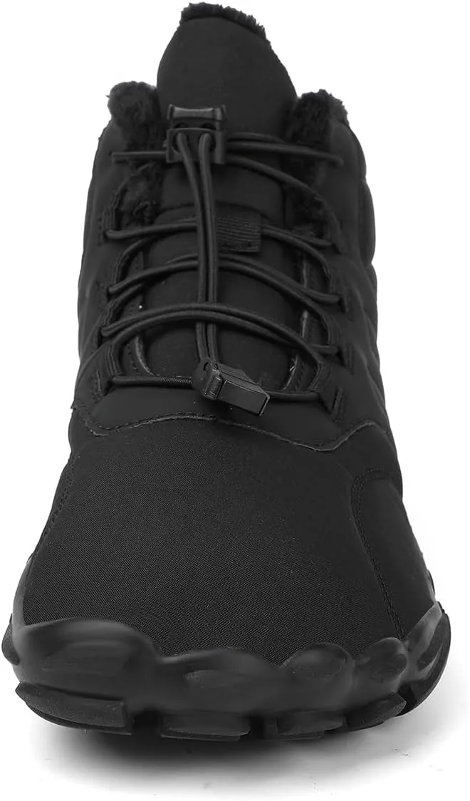 Mens Womens Snow Boots Barefoot Shoes Waterproof Wide Toe Box Shoes Winter Cotton Boots Sneakers, Casual Warmth Quilted Outdoor Shoes