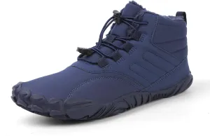 Mens Womens Snow Boots Barefoot Shoes Waterproof Wide Toe Box Shoes Winter Cotton Boots Sneakers, Casual Warmth Quilted Outdoor Shoes