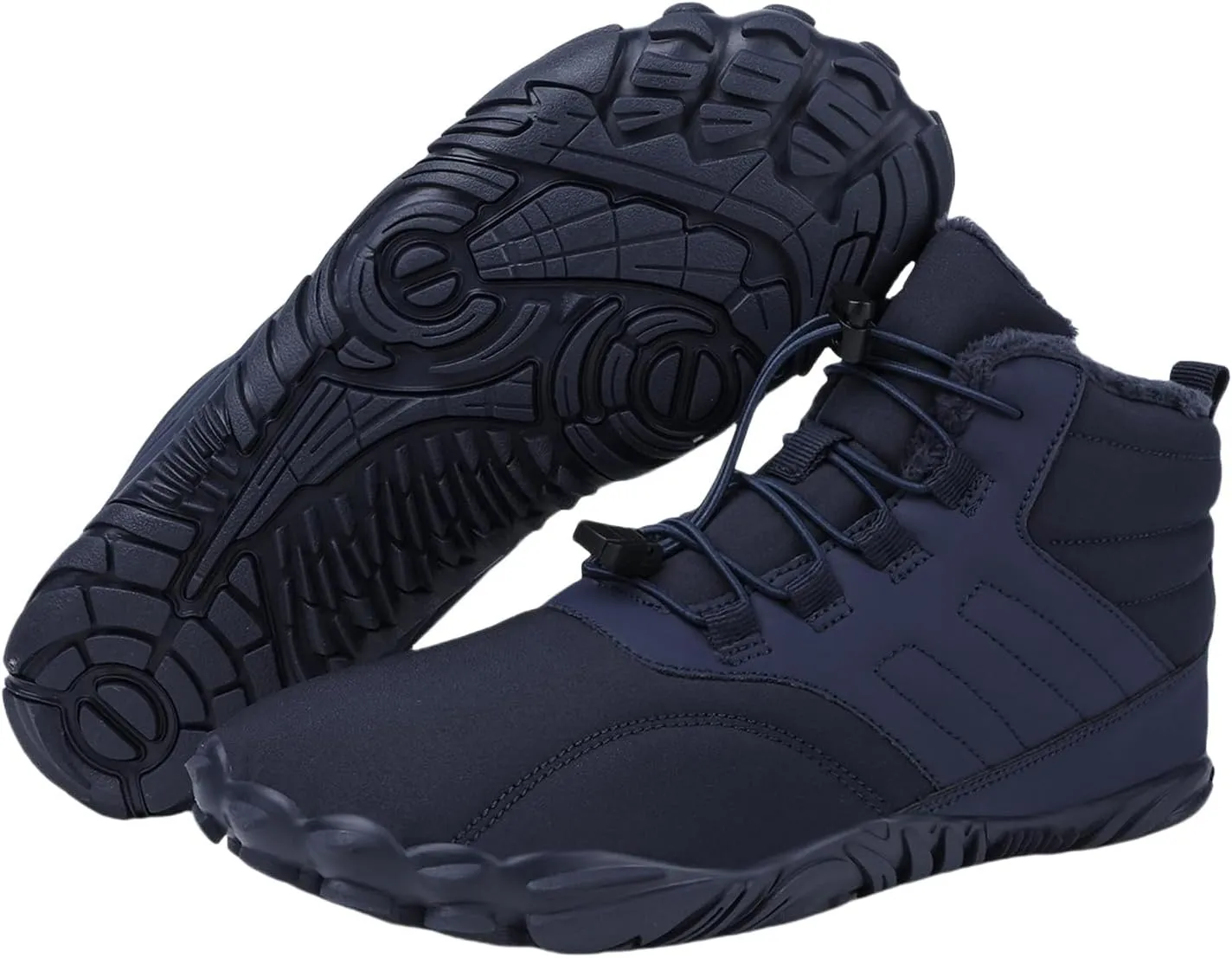 Mens Womens Snow Boots Barefoot Shoes Waterproof Wide Toe Box Shoes Winter Cotton Boots Sneakers, Casual Warmth Quilted Outdoor Shoes