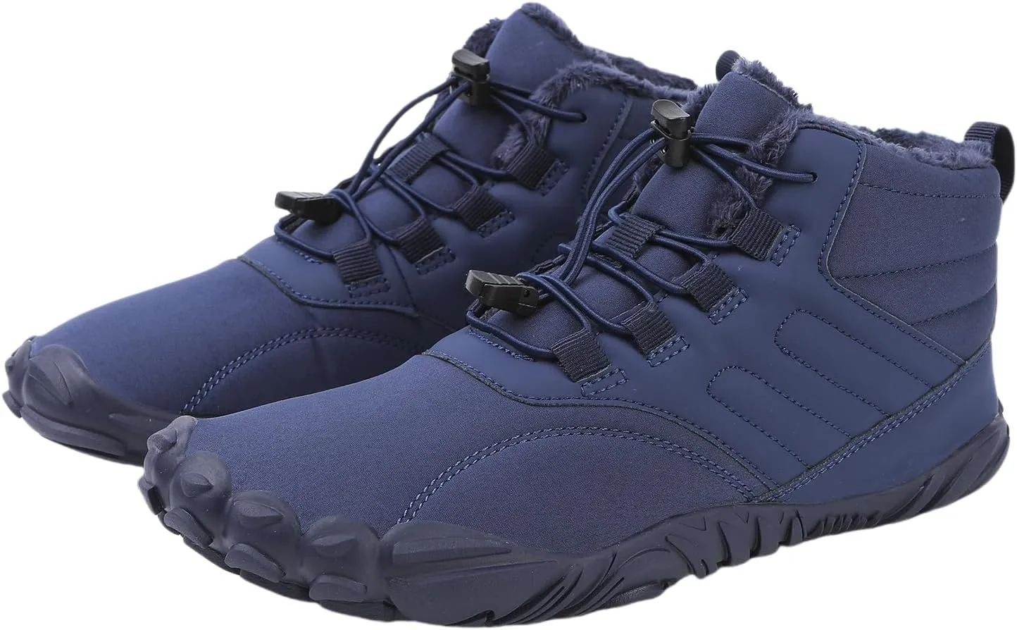 Mens Womens Snow Boots Barefoot Shoes Waterproof Wide Toe Box Shoes Winter Cotton Boots Sneakers, Casual Warmth Quilted Outdoor Shoes