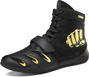 Men's Women's Wrestling Shoes Non Slip Breathable Ankle Protection Squat Boxing High top Training Boots Sports Fitness Shoes