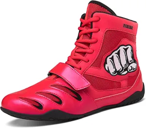 Men's Women's Wrestling Shoes Non Slip Breathable Ankle Protection Squat Boxing High top Training Boots Sports Fitness Shoes