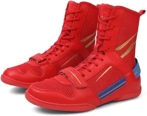 Mens Wrestling Shoes Unisex Breathable Fitness Shoes for Wrestling Boxing Weightlifting Boot Lightweight Bodybuilding Training