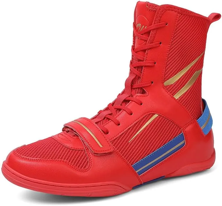 Mens Wrestling Shoes Unisex Breathable Fitness Shoes for Wrestling Boxing Weightlifting Boot Lightweight Bodybuilding Training