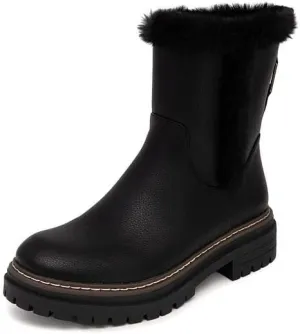 Nautica Women Fur Chelsea Boots Winter Platform Chunky Low Heel Microsuede Comfortable & Slip Resistant Ankle Mid Calf Boots for Ladies