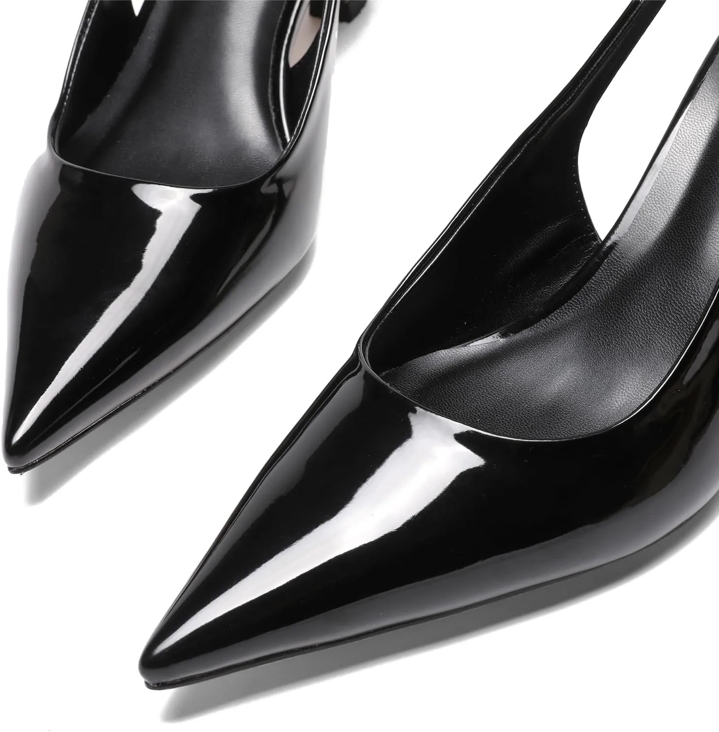 Pointed Toe Slingback Heels for Women Slip On Kitten Heel Pumps