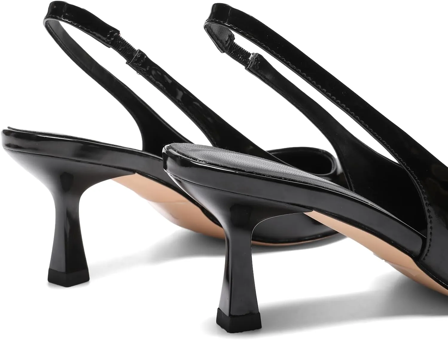 Pointed Toe Slingback Heels for Women Slip On Kitten Heel Pumps