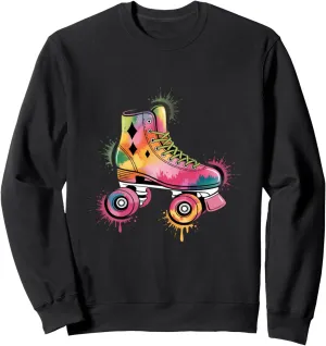 Retro Graffiti Roller Skater Shoes Roller Skating Sweatshirt