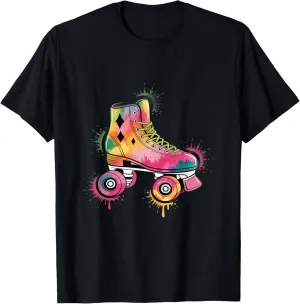 Retro Graffiti Roller Skater Shoes Roller Skating T-Shirt
