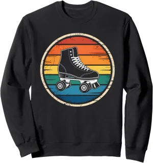 Retro Sunset Roller Skate Shoes Silhouette Roller Skating Sweatshirt