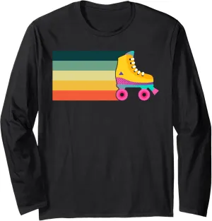 Retro Vintage Roller Skate Roller Skating Skater Long Sleeve T-Shirt