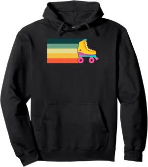 Retro Vintage Roller Skate Roller Skating Skater Pullover Hoodie