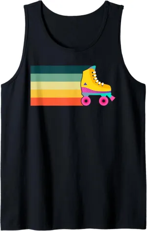 Retro Vintage Roller Skate Roller Skating Skater Tank Top