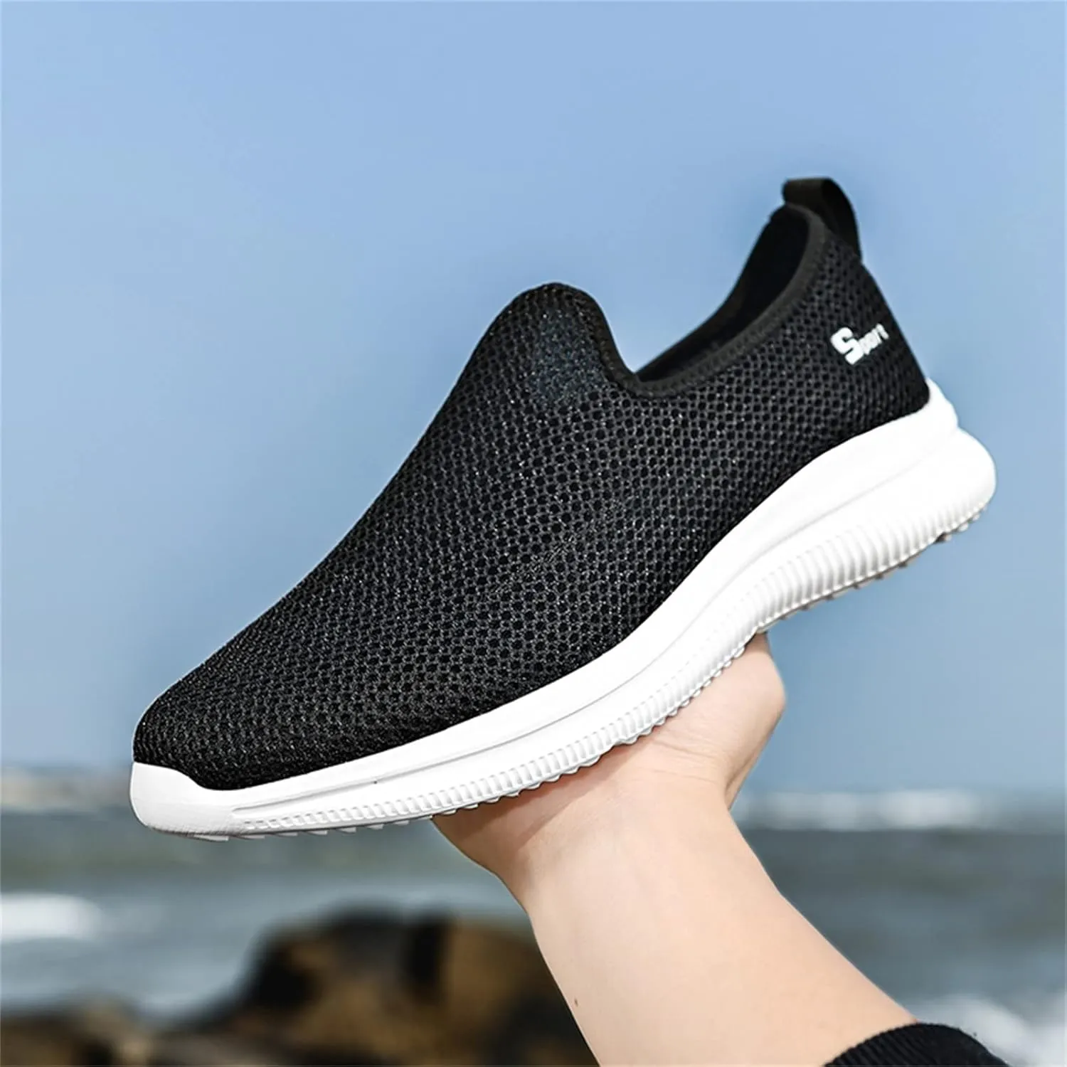 Running Shoes for Men Mesh Ladies Casual Shoes Platform Sneakers Men's KnitFlex Breeze Mesh Sneakers Oxfords Lace White Tennis Shoe Loafers Shoe