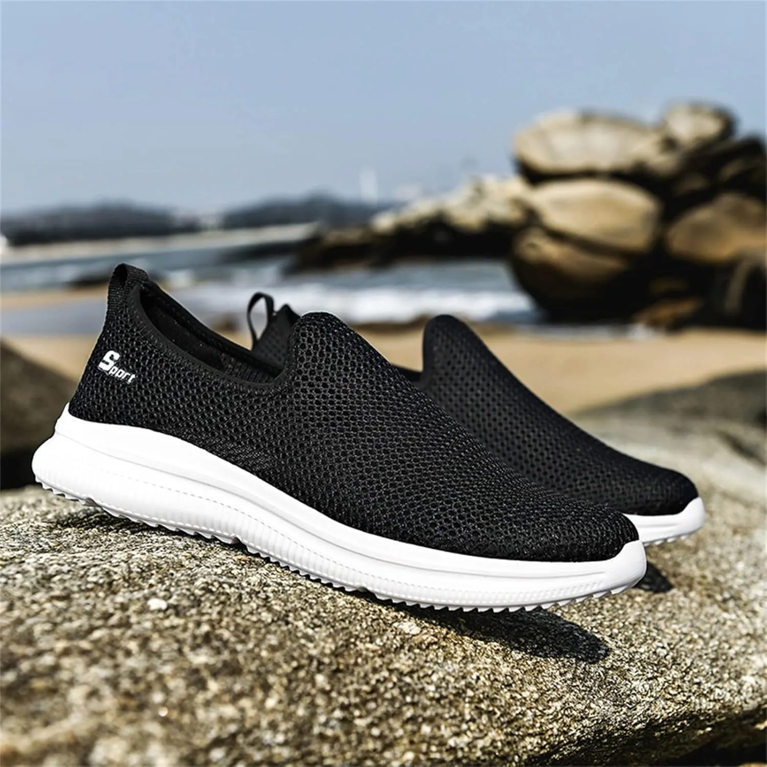 Running Shoes for Men Mesh Ladies Casual Shoes Platform Sneakers Men's KnitFlex Breeze Mesh Sneakers Oxfords Lace White Tennis Shoe Loafers Shoe