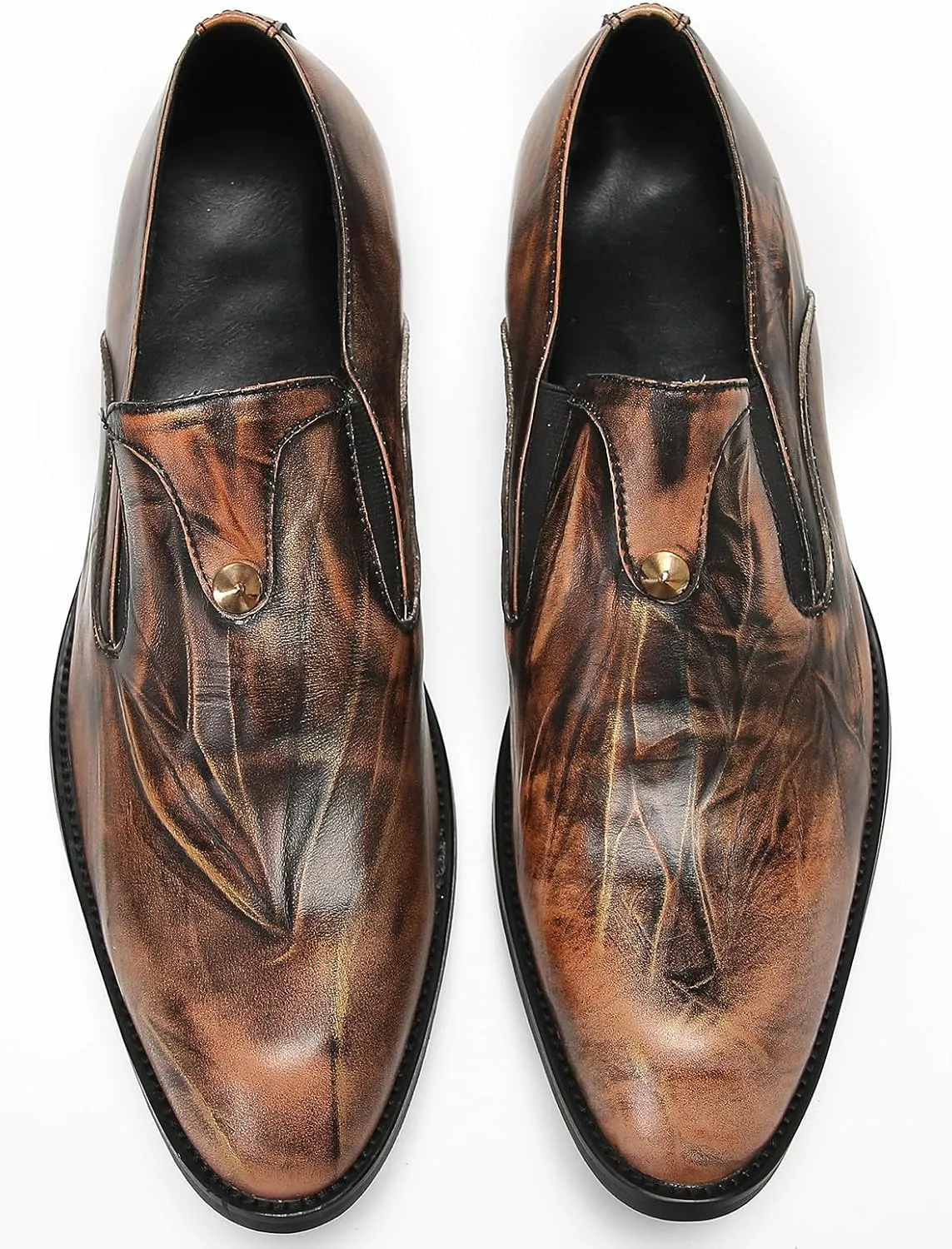 Santimon Mens Loafers Formal Dress Slip On Shoes Leather Wedding Fashion Casual Driving Penny Loafers Business Prom Tuxedo Summer Shoes for Men