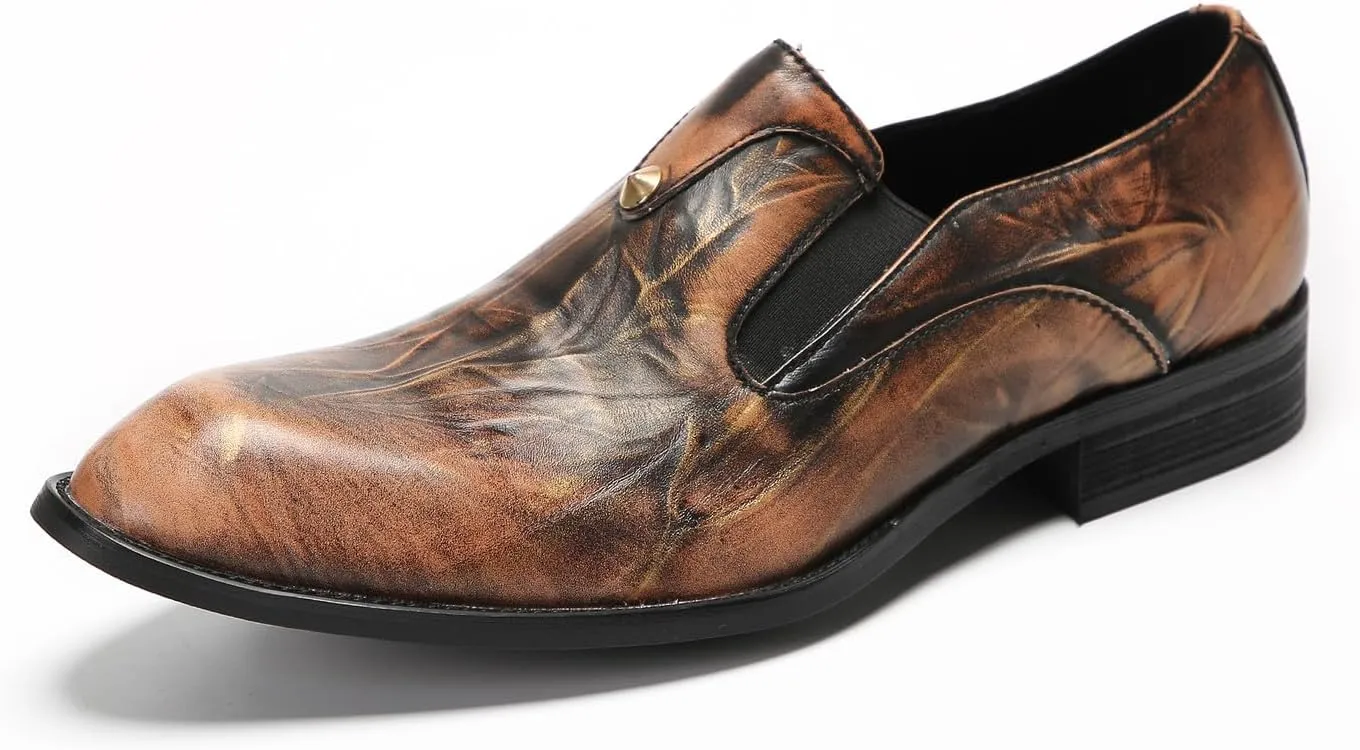 Santimon Mens Loafers Formal Dress Slip On Shoes Leather Wedding Fashion Casual Driving Penny Loafers Business Prom Tuxedo Summer Shoes for Men