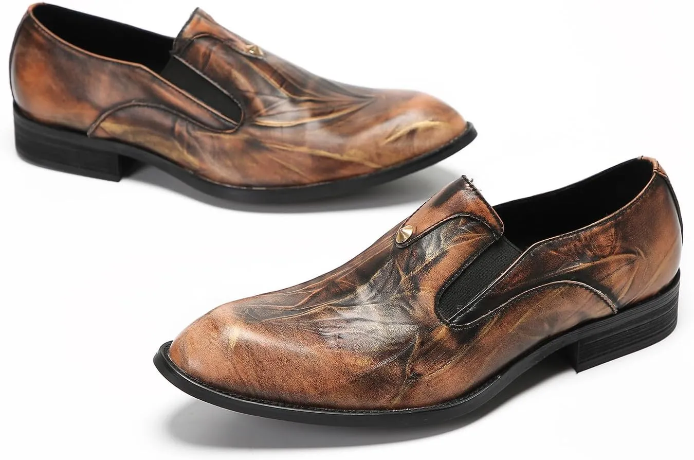 Santimon Mens Loafers Formal Dress Slip On Shoes Leather Wedding Fashion Casual Driving Penny Loafers Business Prom Tuxedo Summer Shoes for Men