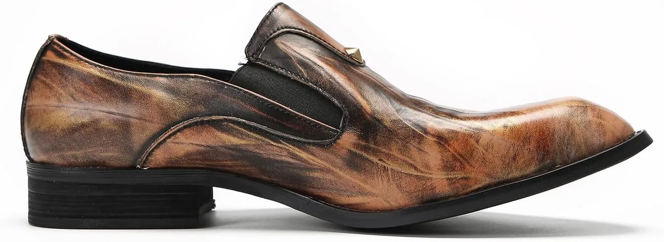 Santimon Mens Loafers Formal Dress Slip On Shoes Leather Wedding Fashion Casual Driving Penny Loafers Business Prom Tuxedo Summer Shoes for Men