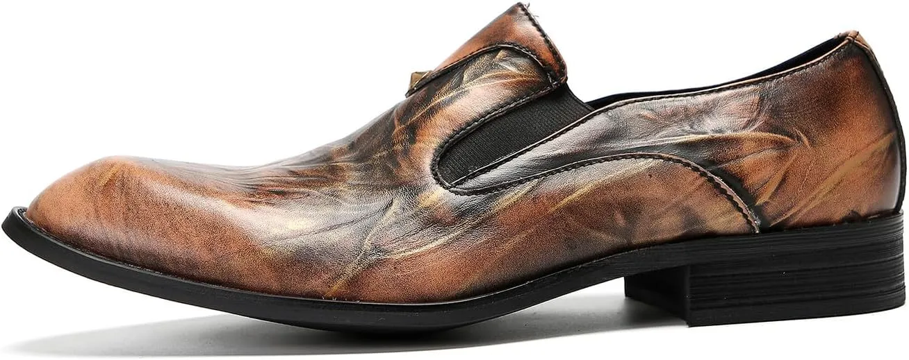 Santimon Mens Loafers Formal Dress Slip On Shoes Leather Wedding Fashion Casual Driving Penny Loafers Business Prom Tuxedo Summer Shoes for Men