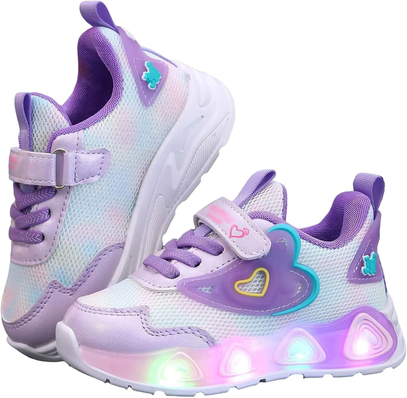 Sneakers for Girls Mesh Breathable LED Light Up Flashing Boys Girls Lightweight Adorable Running Sneakers Little Kid