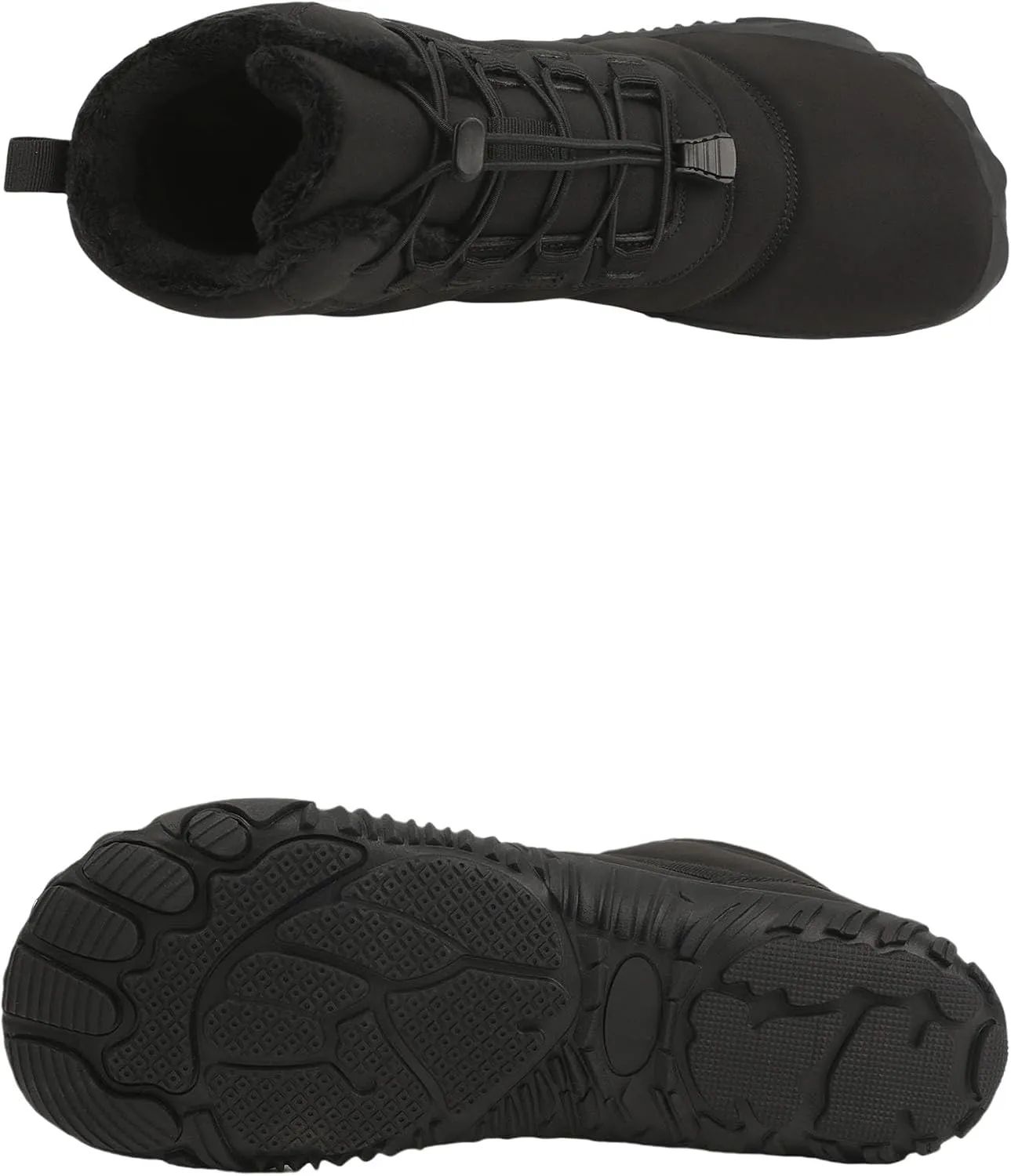 Snow Boots for Men Women Barefoot Shoes Waterproof Wide Toe Box Shoes Winter Cotton Boots Sneakers, Casual Warmth Quilted Outdoor Shoes