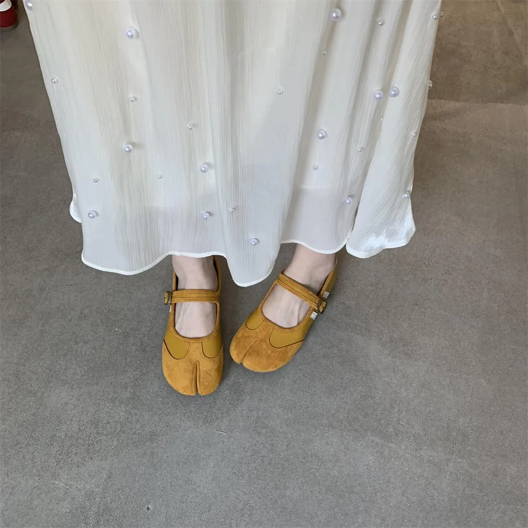 Tabi Shoes Women Mary Janes Ballet Flat - Low Top Split Toe Orthopedic Cute Casual Comfortable Walking Lightweight Female Solid All-Match for Daily Wear Beach Travel Athleisure Standing All Day