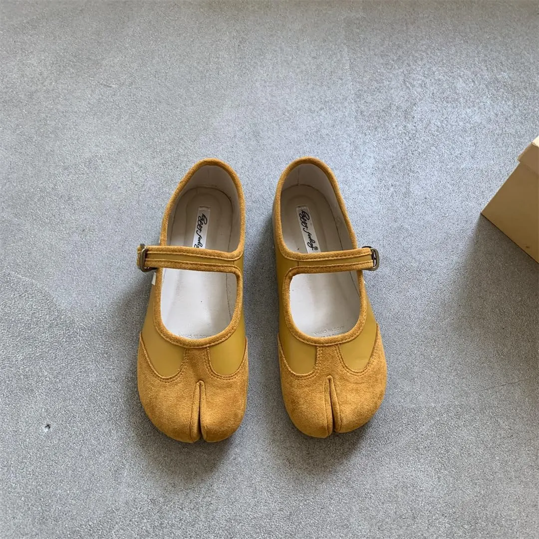 Tabi Shoes Women Mary Janes Ballet Flat - Low Top Split Toe Orthopedic Cute Casual Comfortable Walking Lightweight Female Solid All-Match for Daily Wear Beach Travel Athleisure Standing All Day