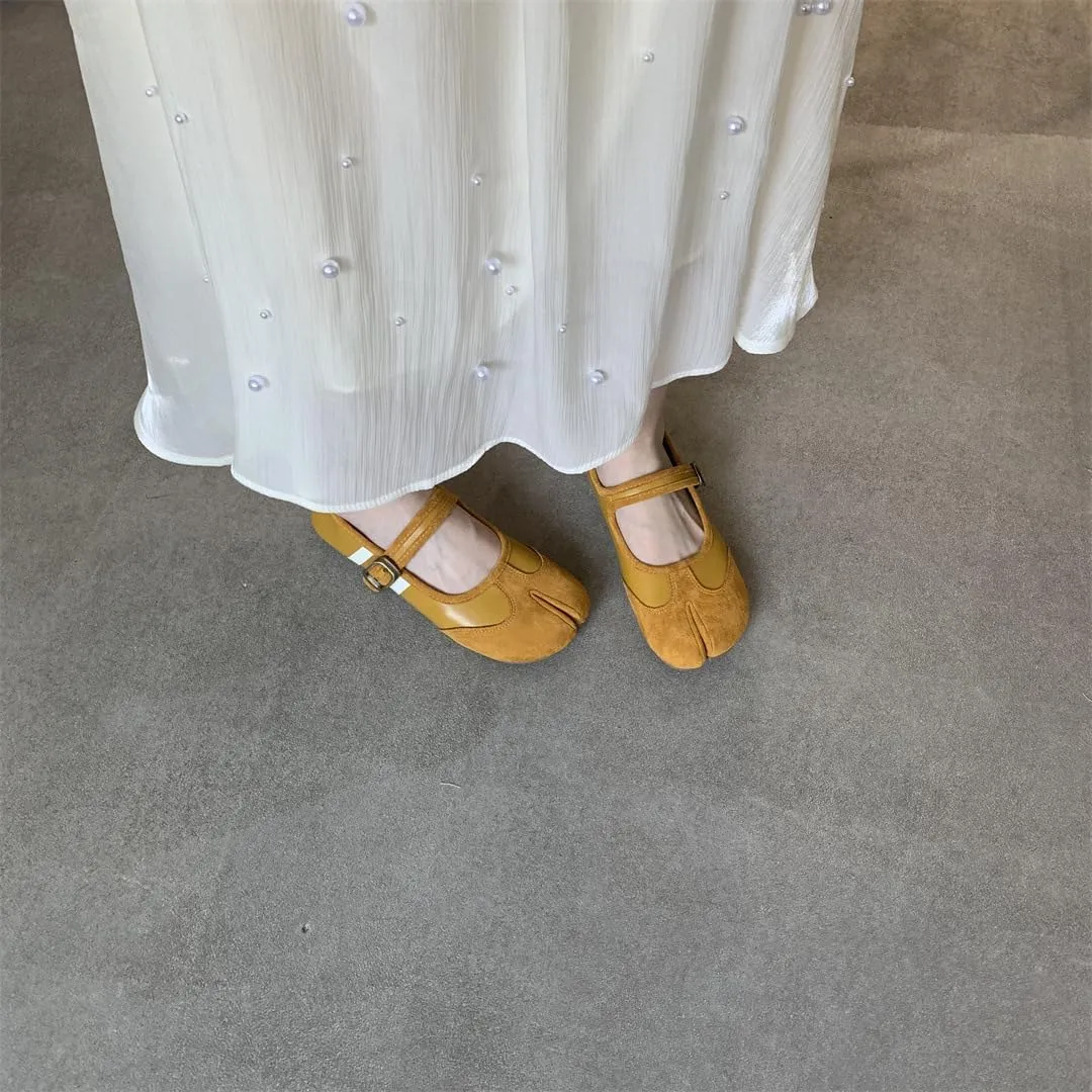 Tabi Shoes Women Mary Janes Ballet Flat - Low Top Split Toe Orthopedic Cute Casual Comfortable Walking Lightweight Female Solid All-Match for Daily Wear Beach Travel Athleisure Standing All Day