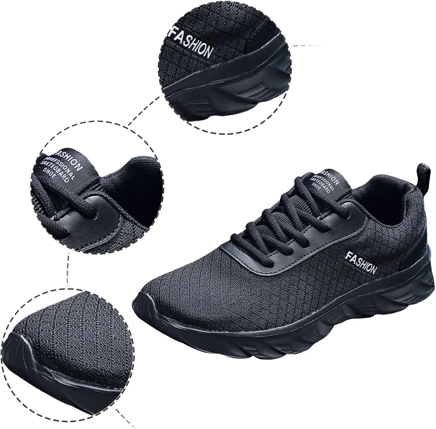 Versatile & Casual Sneaker Men Sports Shoes Fashionable New Pattern Solid Color Simple Mesh Breathable Comfortable Lace