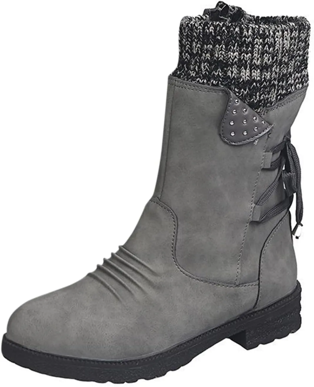 Winter Boots for Women Snow Shoes Warm Comfort Lace-Up Insulated Non-Slip Outdoor Lace-Up Mid Calf Boots