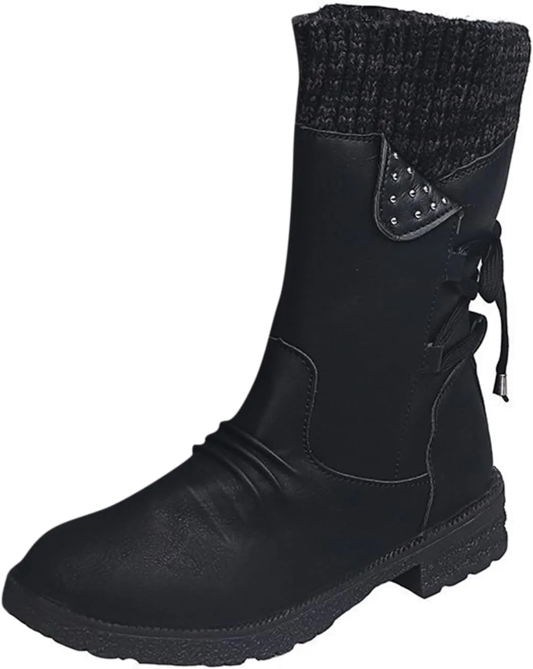 Winter Boots for Women Snow Shoes Warm Comfort Lace-Up Insulated Non-Slip Outdoor Lace-Up Mid Calf Boots