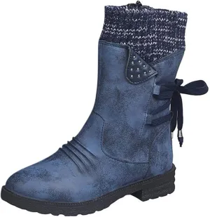 Winter Boots for Women Snow Shoes Warm Comfort Lace-Up Insulated Non-Slip Outdoor Lace-Up Mid Calf Boots