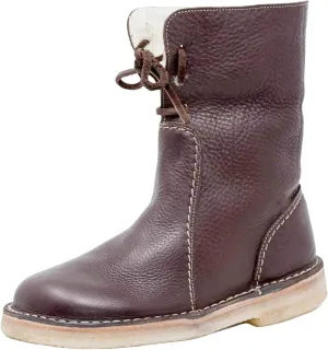 Winter Snow Boots for Women Vintage Suede Low Heel Round Toe Boot Cuffed Plush Lined Boots Slip On Mid Calf Chunky Warm Shoes Waterproof Classic Outdoor Comfortable Boots