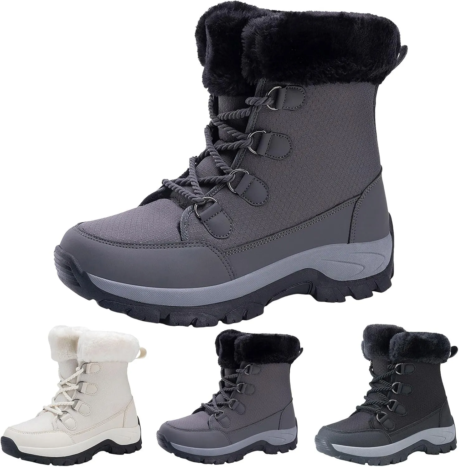 Women Snow Boots Winter Boots Couple Fashion Simple Solid Color Autumn Winter Thickened Warm Snow Riding Boots