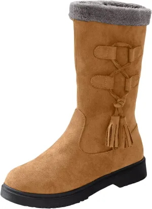 Women's Boots Mid Calf Snow Winter Boots for Women Warm Mid-Calf Boots Lined Non Slip Outdoor Casual Mid Calf Boots
