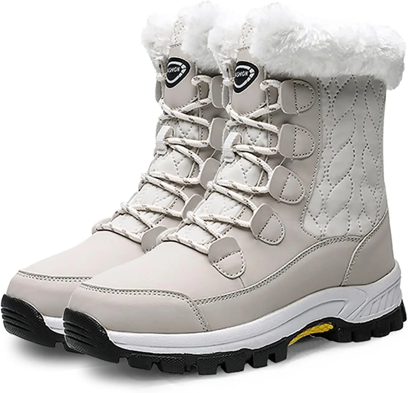 Women's Cold Proof Snow Boots Winter Thick Bottom Non Slip Boots Plus Velvet Warm Snow Boots Lace Up Fashion Boot
