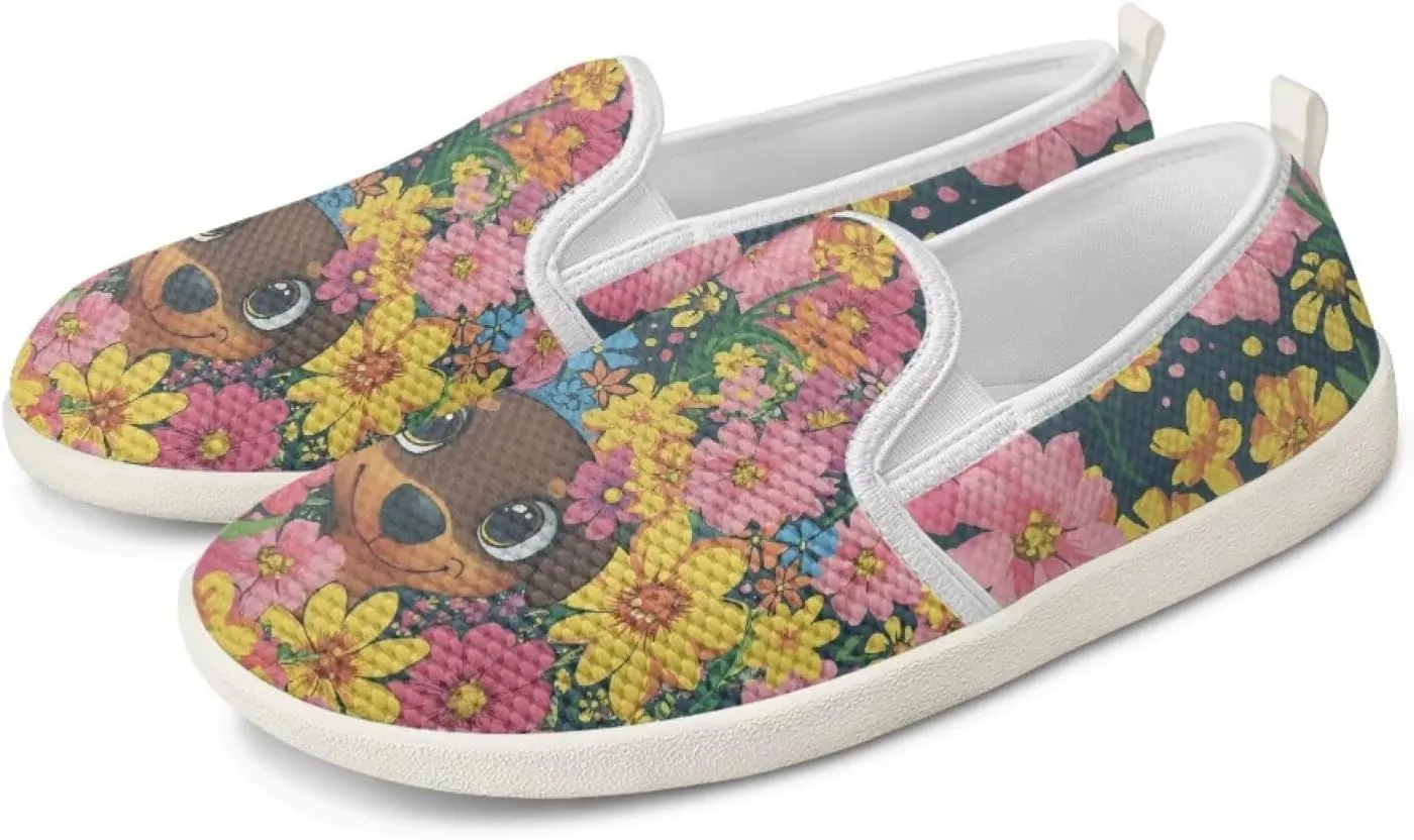 Women's Dog Outdoor Loafers Mesh Wide Toe Walking Shoes Ballet Flat Dress Shoes Business Loafer