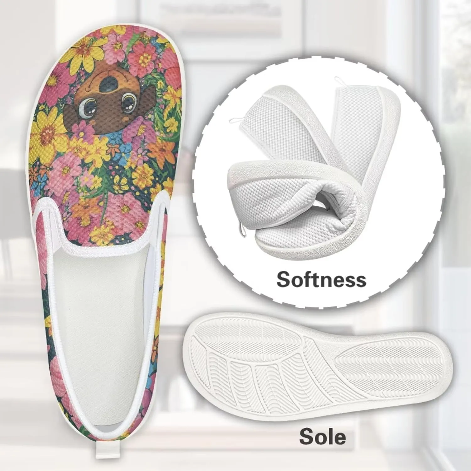 Women's Dog Outdoor Loafers Mesh Wide Toe Walking Shoes Ballet Flat Dress Shoes Business Loafer