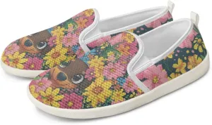 Women's Dog Outdoor Loafers Mesh Wide Toe Walking Shoes Ballet Flat Dress Shoes Business Loafer