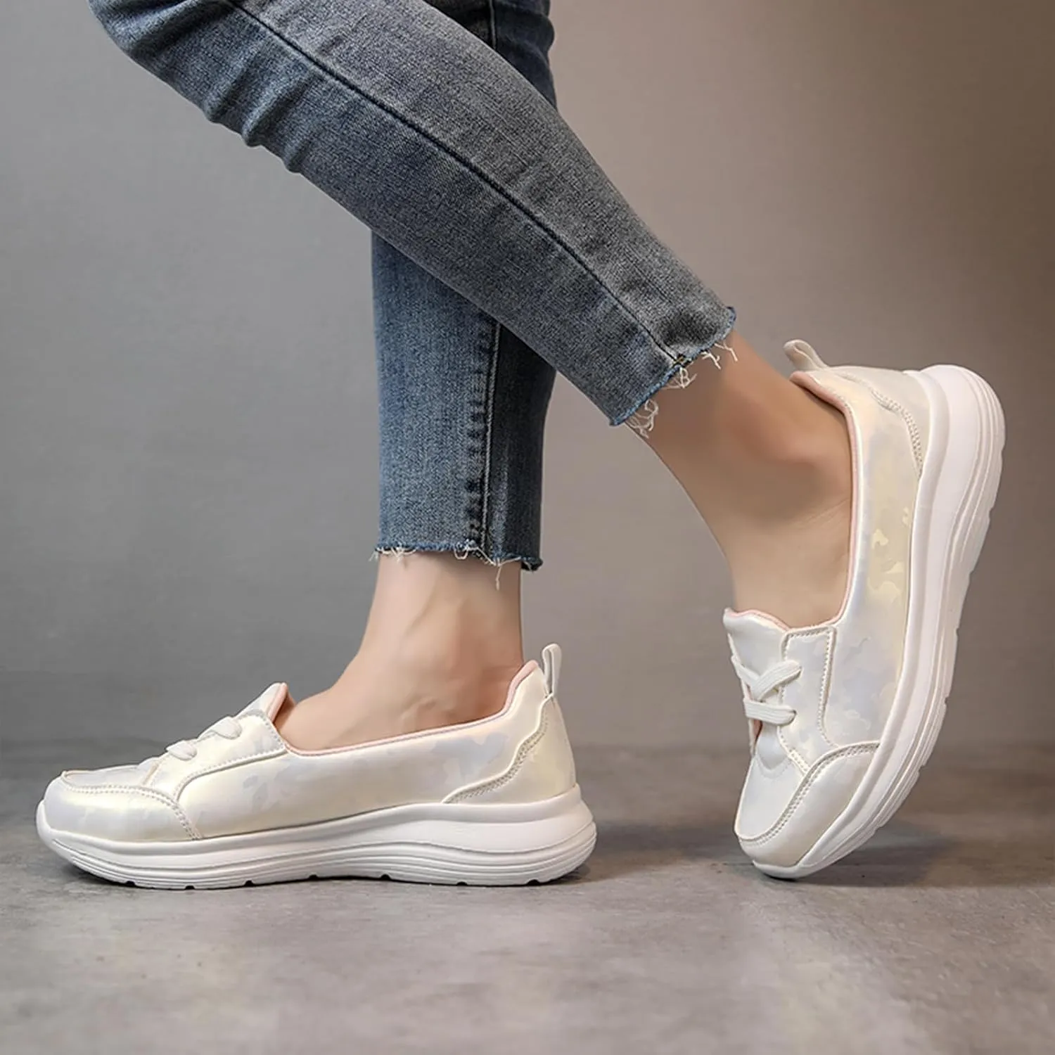 Women's Kotsas Breathable Slip On Orthopedic Loafers Arch Support Lightweight Non-Slip Casual Walking Shoes Comfortable Soft Sole Sneakers