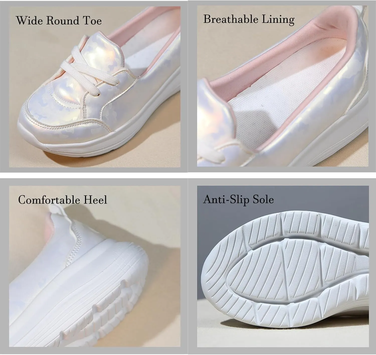 Women's Kotsas Breathable Slip On Orthopedic Loafers Arch Support Lightweight Non-Slip Casual Walking Shoes Comfortable Soft Sole Sneakers
