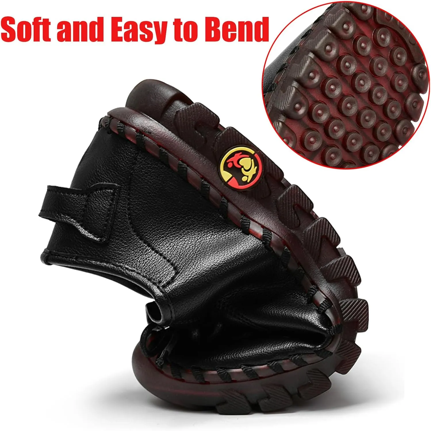 Women's Leather Lace-up Soft Sole Flat Shoes Hand Stitching Comfort Non-Slip Mom Loafers Casual Hollow Breathable Comfortable Soft Sole Driving Walking Shoes