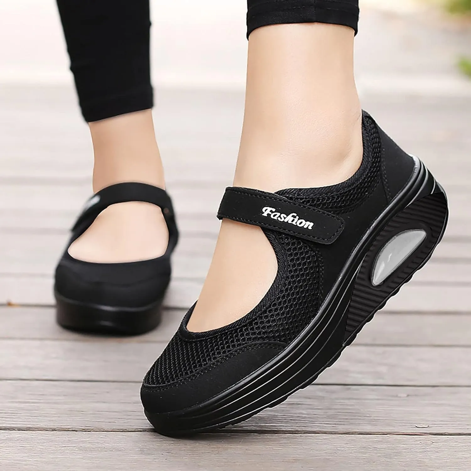 Womens Tennis Shoes Hollow Breathable Fitness Shoes Platform Ankle Paste Fashion Lightweight Running Shoes Hiking Footwear Casual Gym Sports Slip-Ons