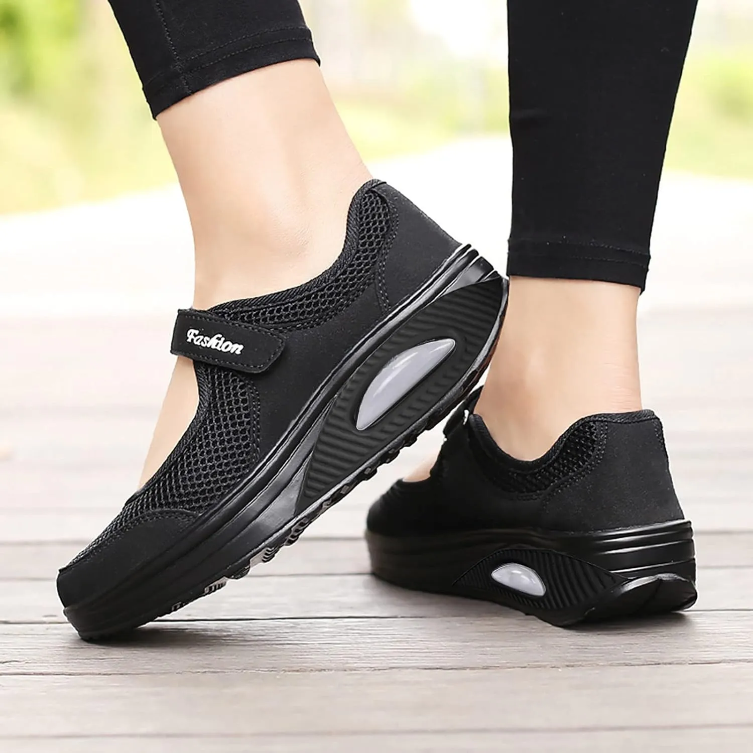 Womens Tennis Shoes Hollow Breathable Fitness Shoes Platform Ankle Paste Fashion Lightweight Running Shoes Hiking Footwear Casual Gym Sports Slip-Ons