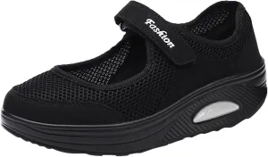 Womens Tennis Shoes Hollow Breathable Fitness Shoes Platform Ankle Paste Fashion Lightweight Running Shoes Hiking Footwear Casual Gym Sports Slip-Ons